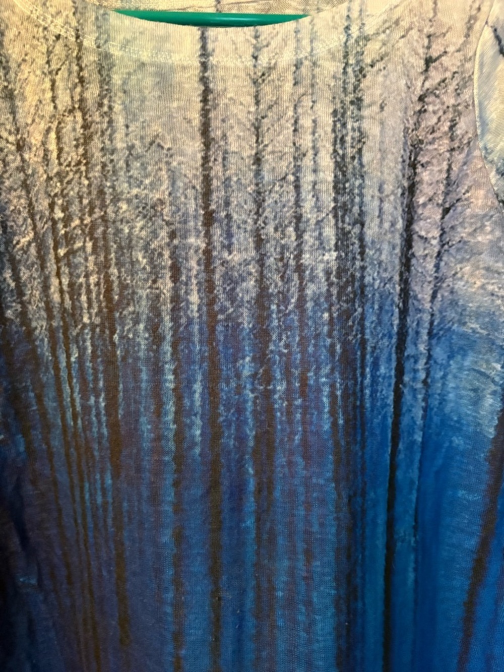 FDJ Ombre Forest Print 3/4 Sleeve Knit Top - Picture 7 of 9